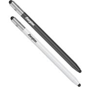 Energizer Lot de 2 Stylets pour iPad Tablette Tactile Samsung Android, Capacitif Universel 3 en 1, Compatible iPhone Smartphone, Stylo Écran Tactile, Blanc et Noir