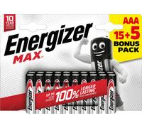 Energizer Max AAA piles alcalines 15+5 20pcs E303349400
