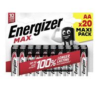 Energizer Max Mignon (AA) Lot de 20 Piles alcalines au manganèse 1,5 V