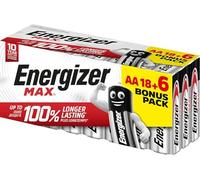 Energizer - Max, Pack de 18+6 Piles AA, Longue durée pour Une Utilisation Quotidienne, sans sulfatation et avec 10 Ans de durée de Vie