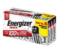 Energizer Max Pack de 18 + 6 Piles AAA 1,5 V, Plus de Puissance et de Longue durée pour Une Utilisation Quotidienne, sans sulfatation, Charge 10 Ans