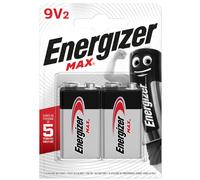 Energizer Piles alcalines 9V (6LR61) Max – Lot de 2