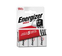 Energizer Max - Pile 9V (Lot de 3) - Alcaline Neuf Volts - Énergie longue durée - pour Les Détecteurs de Fumée et Les Radios - Emballage 100% recyclable et sans plastique - Conservation 5 ans
