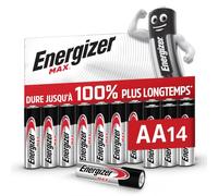 Energizer Max Piles AA (Lot de 14) - Mignon LR6 Alcaline 1,5 V - Énergie Longue durée - Idéales pour Les appareils du Quotidien - Emballage 100% Recyclable - Conservation 10 Ans [Exclusivité Amazon]
