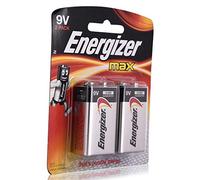 Energizer MAX Piles Alcalines, 9V, 2 Batteries/Paquet