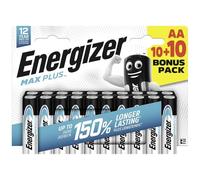 Energizer Max Plus Mignon (AA) Lot de 20 Piles alcalines au manganèse 1,5 V