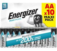 Energizer Max Plus - Piles AA (Lot de 10) - Alcaline 1,5V - Puissance Qui Dure 200% Plus Longtemps - Idéales pour Les appareils du Quotidien - Emballage 100% Recyclable - Conservation 15 Ans