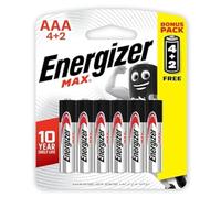 Energizer Max Promo Pack Batterie, Taille AAA, Pack de 4Plus2 Blister Card - 4+2