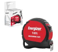 Energizer - Mètre Ruban 3 Mètres (10ft) - Mètre Déroulant - Boîtier Antichoc - Ruban en Acier Flexible avec Mécanisme de Verrouillage - Idéal Bricolage et Maison - Rouge