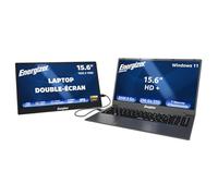 Energizer PACKCONFORT 15 - PC Portable 15,6" HD+ 8Go RAM, SSD 256Go, Intel Celeron N4020, Windows 11, AZERTY USB 3.0 HDMI + Ecran 15,6" LCD Full HD 60Hz Laptop Double-écran