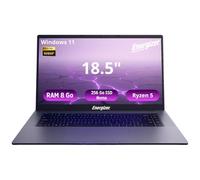 Energizer PC Portable 18,5" FHD, Ryzen 5, 8 Go/256 Go, Win 11, AZERTY, WiFi | Dalle IPS géante, châssis de 21 mm, SSD NVMe rapide, graphismes Radeon Vega 8, batterie 8000 mAh, chargeur universel inclus