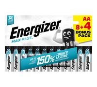 Energizer Pile alcaline AA / LR6 Max Plus - Pack Promo 8 + 4 GRATUITES