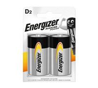 Energizer LR20 D Mono Alkaline Power Battery, Pack of 2