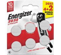 Energizer Pile bouton 2032 E303945700 Lithium 4+2pc.