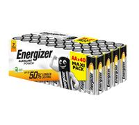 Energizer Piles Power LR06 Mignon (AA) alcalines au manganèse 1,5 V – Lot de 40