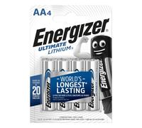 Energizer Piles AA Ultimate Lithium – Longue durée, Conservation 25 ans – Lot de 4