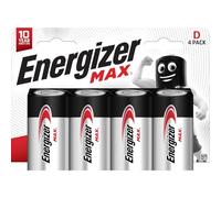 Energizer Piles Alcalines Max D/LR20, Pack de 4