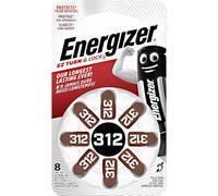 Energizer Piles Auditives, Taille 312, EZ Turn & Lock, Lot de 8 Marron