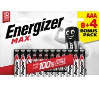 Energizer - piles Max AAA/LR03/E92, blister de 8 + 4