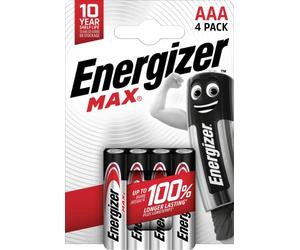Energizer Piles minimales (4 pièces). Alcaline AAA 1,5 V Max