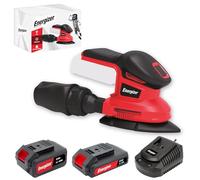Energizer - Ponçeuse Vibrante Multi-fonction Triangulaire Sans fil 20V Batterie (incluses) - 10000 OPM, aspirateur sac collecteur de poussières, 10 Pads Inclus (P60/80/120) Bricolage & Finition