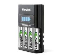 Energizer Recharge - Piles Rechargeables avec Chargeur Express - charge complète en 1 heure ou moins - Compatible NiMH AA et AAA - 4 Pile AA 2300 mAh incluses