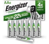 Energizer Piles Rechargeables AA, Recharge Power Plus, Lot de 8