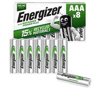 Energizer Recharge Power Plus - Piles Rechargeables AAA (Lot de 8) - 700 mAh NiMH - pré-chargées - Puissance Longue durée - 1000 Cycles - Emballage 100% Recyclable et sans Plastique