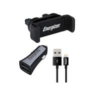 Energizer Support smartphone pour grille de ventilation avec chargeur et câble Lightning