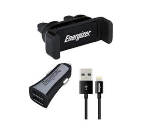 Energizer Support smartphone pour grille de ventilation avec chargeur et câble Lightning