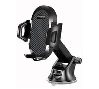 Energizer Support Téléphone Voiture à Ventouse, Pare-brise, Rotation 360° | Ventouse à forte adhérence, pince réglable pour smartphones avec ou sans coque, modes portrait et paysage, pose sans outil