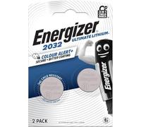 Energizer Ultimate Lithium - CR 2032 Pile Bouton (Lot de 2) - Piles 3V - La | 1ére Pile Bouton sécurité 3 en 1 Child Shield - Technologie d'alerte Couleur - Conservation 12 Ans