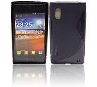Energmix S-Line Housse TPU Étui en Silicone Coque Étui Portable Compatible avec LG E610 Optimus L5 Étui en Silicone en Noir