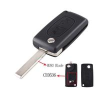 Coque Clé Compatible Citroen C2 C3 C4 C5 C6 C8 Xsara Picasso Berlingo - Compatible Peugeot 207 307 308 407 408 3008 5008 Partner 807 1007 - Fiat ULYSSE (2 Boutons - Peugeot Citroen, HU83 - CE0536)