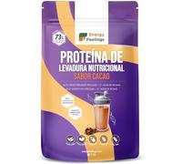 Energy Feelings Protéine Végétale de Levure Nutritionnelle 73%, Vegan Protein Powder, Protéine Chocolat en Poudre Sans Sucre Ajouté et Sans Lactose pour Musculation, Naturelle, 500g