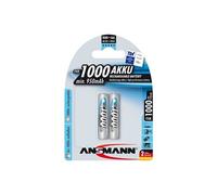 Ansmann 1x2 Nimh Rechargeable 1000 Micro Aaa 950mah Batteries Argenté