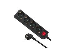 Energy Multiprise 4 prises Maclean MCE196G + Interrupteur 1,40m (Noir)
