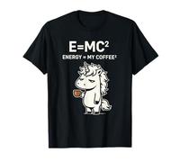 Energy My Coffee Squared Funny Unicorn Science Physics Humour T-Shirt
