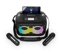 Energy Sistem KaraokeStar - Enceinte karaoké (60 W de Puissance, IPX4 et Jusqu’à 8 Heures d’autonomie. Lumières LED et Deux Microphones sans Fil) Noir