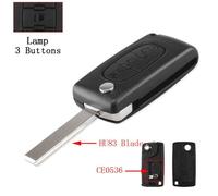 ENERGY01 - HU83 - CE0536 - Coque Clé Citroen C2 C3 C4 C5 C6 C8 3 Boutons - clé avec rainure - Emplacement de la Pile sur la Coque