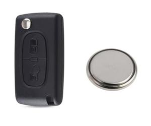 ENERGY01 VA2 CE0523 - Coque 2 Boutons Compatible avec Peugeot 207 307 308 3008 5008 807 Expert Partner Citroen C2 C3 C4 C8 Berlingo Jumpy + 1 Pile CR1620