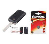 ENERGY01 VA2 CE0523 - Coque Clé compatible Peugeot 107 207 307 308 407 2 Boutons Lame sans RAYNURE Pile sur Circuit + 1 Pile CR1