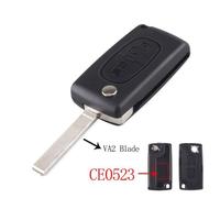 ENERGY01 VA2 CE0523 - Coque Clé Peugeot 107 207 307 308 407 2 Boutons CE0523 Lame sans RAINURE - Pile sur Circuit Imprimé