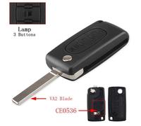 ENERGY01 - VA2 - CE0536 - Coque Clé Citroen C2 C3 C4 C5 C6 C8 3 Boutons - clé sans rainure - Emplacement de la Pile sur la Coque