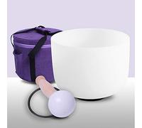 ENERGYSOUND 432 Hz B Couronne Chakra Quartz Cristal Givré Bol Chantant 20 cm + Sac en Toile