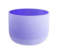ENERGYSOUND 432 Hz Pitch B parfait Couronne Chakra Violet Coloré Quartz Givré Bol Chantant 20 cm - Yoga Thérapie Guérison Sonore