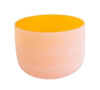 ENERGYSOUND 432 Hz Pitch parfait D Chakra Sacral Orange colorée Quartz cristal dépoli Bol chantant 25 cm