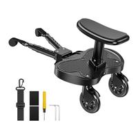 ENERHUB Planche Poussette Universelle avec Siège, Marche Pied Poussette, Planche Poussette Universelle Réglable, Pour Enfants De 2 À 6 Ans (25KG), Compatible avec 99% des Poussettes