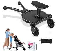 ENERHUB Planche Poussette Universelle, Marche Pied Poussette Avec Siège, Planche De Poussette À Suspension Intégrale Avec Sac De Rangement, Pour Bébé Pour Enfants De 2 À 6 Ans (25kg)