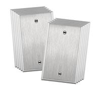 ENERLITES 7701 Lot de 10 plaques murales vierges en métal, résistantes à la corrosion, taille 1 bouton 11,4 x 7 cm, 7701-10 pièces, acier inoxydable 430